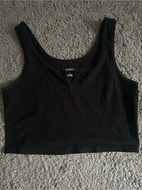 wild fable Black Crop Tank Top - Scoop Neck